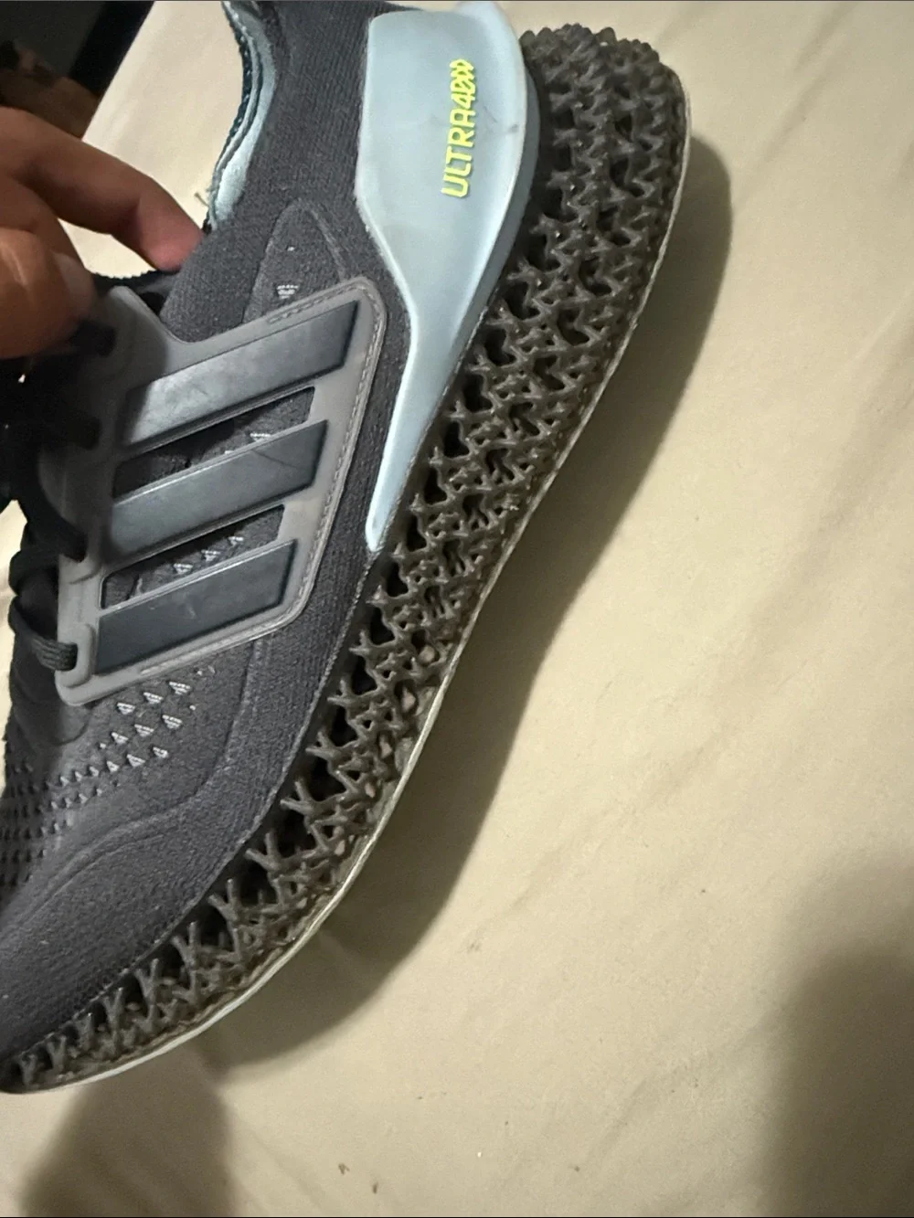 adidas Men's Grey and Neon Green Ultra 4dfwd